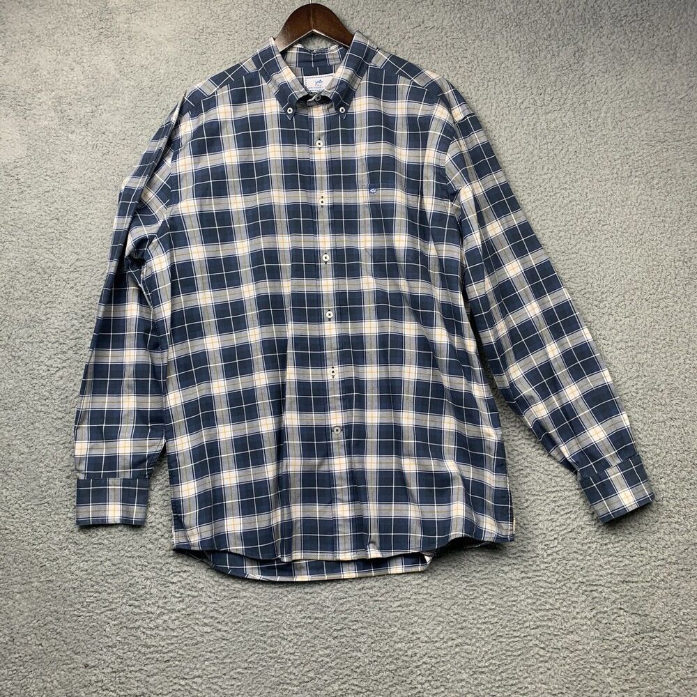 Southern Tide Shirt Mens Blue Paid Button Down Classic Fit Preppy